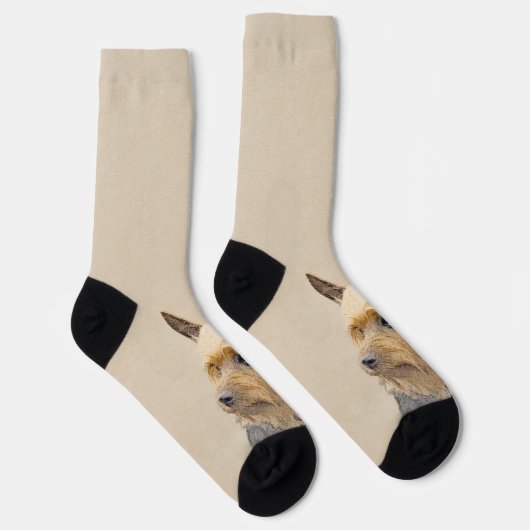 Silky Terrier Painting - Cute Original Dog Art Sokken (Rechts)