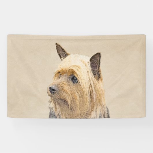 Silky Terrier Painting - Cute Original Dog Art Spandoek (Horizontaal)