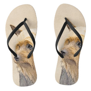 Silky Terrier Painting - Cute Original Dog Art Teenslippers
