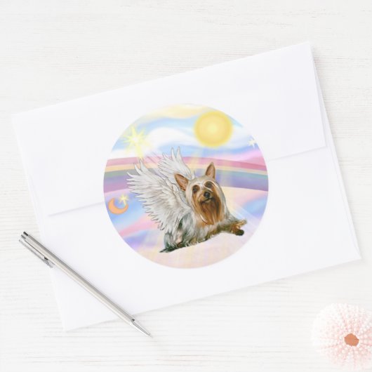 Silky Terrier Ronde Sticker (Envelop)