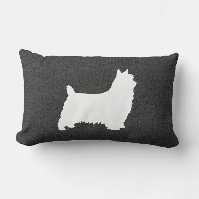 Silky Terrier Silhouette Kussen (Voorkant)