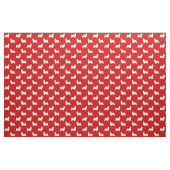Silky Terrier Silhouettes Red en White Patterned Stof (Yard (91,4 cm))