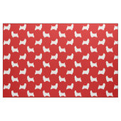 Silky Terrier Silhouettes Red en White Patterned Stof (Fat Quarter)