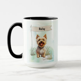 Silky Terrier Watercolor Personalized Dog Mok