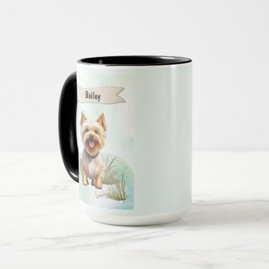 Silky Terrier Watercolor Personalized Dog Mok (Voorkant links)
