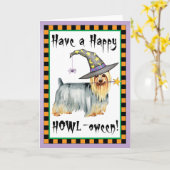 Silky Terrier Witch Kaart (Gele Bloem)