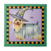 Silky Terrier Witch Tegeltje (Voorkant)