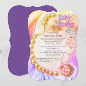 Silky Violet Pearl Baby shower Kaart (Voorkant / Achterkant)