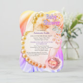 Silky Violet Pearl Baby shower Kaart (Staand voorkant)