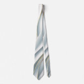Silky White and Gold Elegant Classic Men’s Necktie Stropdas (Voorkant)