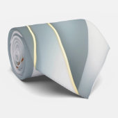 Silky White and Gold Elegant Classic Men’s Necktie Stropdas (Opgerold)