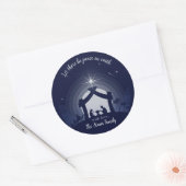 Sillhouette kerstfeest Heilige Familie Ronde Sticker (Envelop)