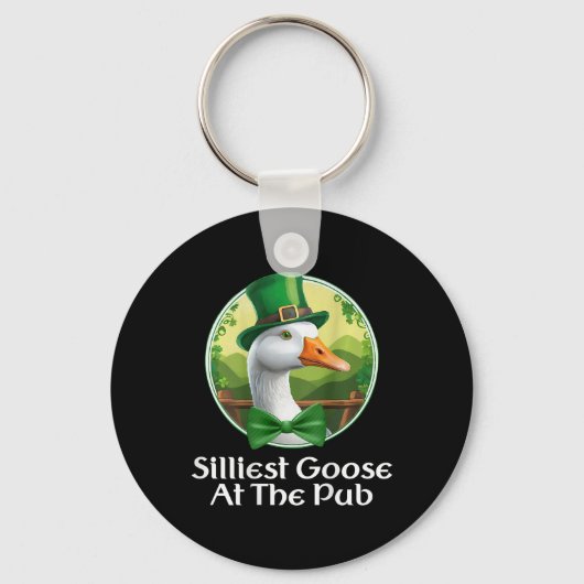 Silliest Goose bij de pub St Patricks Day Funny Go Sleutelhanger (Voorkant)
