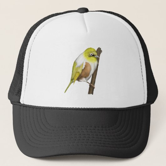 Sillvereye tauhou Nieuw-Zeeland vogel Trucker Pet (Voorkant)