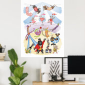 Silly animal circus art print poster (Thuiskantoor)