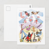 Silly animal circus postcard briefkaart (Voorkant / Achterkant)