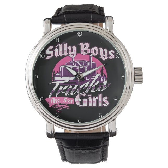 Silly Boys: Trucks Are For Girls Horloge (Voorkant)