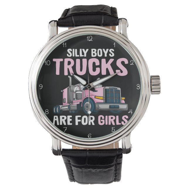Silly Boys: Trucks Are For Girls Horloge (Voorkant)
