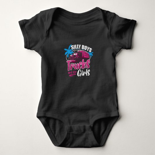 Silly Boys Trucks Are For Girls - Trucker Girl Romper (Voorkant)