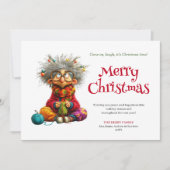 Silly Cartoon Woman Editable Holiday Greeting Feestdagenkaart (Voorkant)