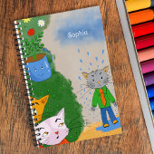 Silly Cat Personalized Spiral Notebook Notitieboek