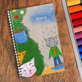 Silly Cat Personalized Spiral Notebook Notitieboek