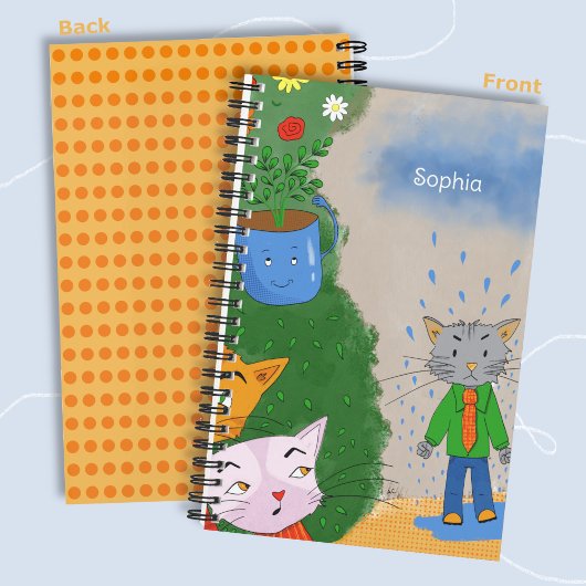 Silly Cat Personalized Spiral Notebook Notitieboek