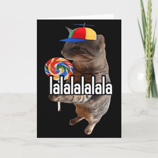 Silly Cat With Lollip Meme Kaart (Voorkant)