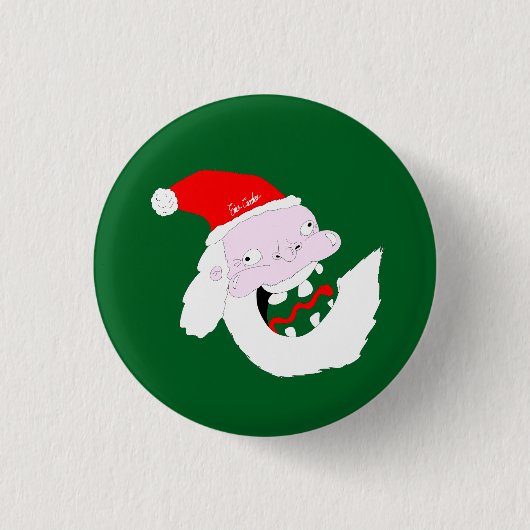 Silly goofy Santa Claus cartoon face Ronde Button 3,2 Cm (Voorkant)