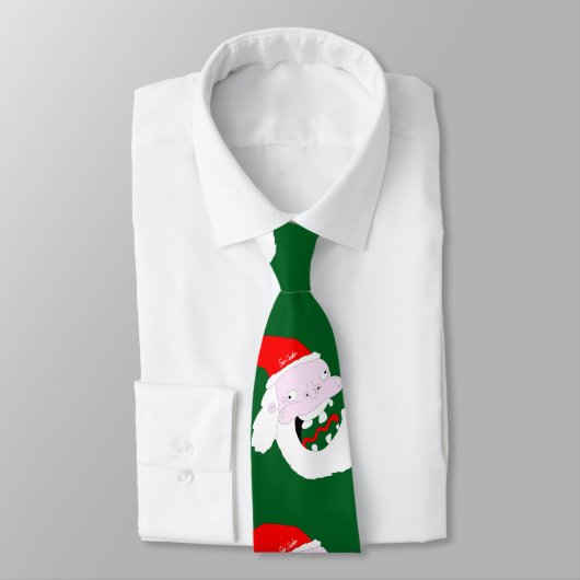 Silly goofy Santa Claus cartoon face Stropdas (Gebonden)