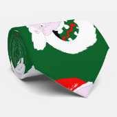 Silly goofy Santa Claus cartoon face Stropdas (Opgerold)