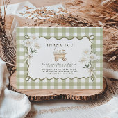 Silly Goose 1st Birthday Green Gingham Bedankkaart