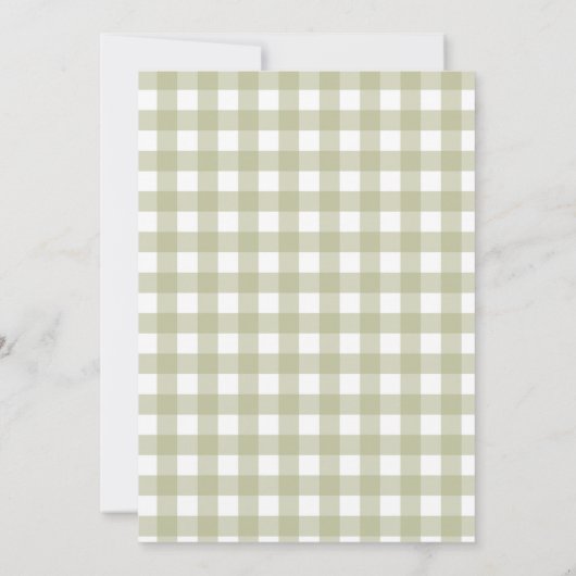 Silly Goose 1st Birthday Green Gingham Kaart (Achterkant)