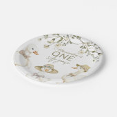 Silly Goose 1st Birthday Neutral Floral Papieren Bordje (Gekanteld)