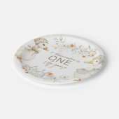 Silly Goose 1st Birthday Neutral Floral Papieren Bordje (Gekanteld)