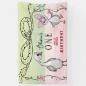 Silly Goose 1st Birthday Pink Coquette Aesthetic Spandoek (Verticaal)