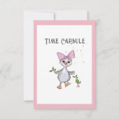 Silly Goose 1st Birthday Pink Time Capsule Card Kaart (Achterkant)