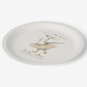 Silly Goose 3rd Birthday Yellow Watercolor Papieren Bordje (Gekanteld)