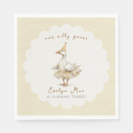 Silly Goose 3rd Birthday Yellow Watercolor  Servet