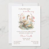 Silly Goose All in One QR Code Shower Invitation Kaart (Voorkant)