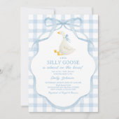 Silly Goose and Gosling Baby Shower Invitation Kaart (Voorkant)
