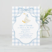 Silly Goose and Gosling Baby Shower Invitation Kaart (Staand voorkant)
