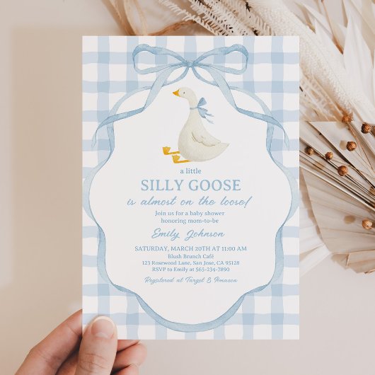Silly Goose and Gosling Baby Shower Invitation Kaart