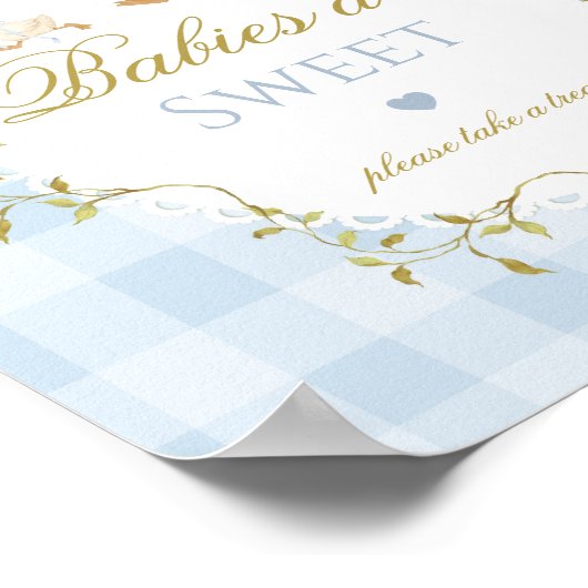 Silly Goose Babies are sweet Blue Gingham Bow Poster (Hoek)