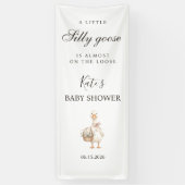 Silly Goose Baby Shower Banner, Personalized Goose Spandoek (Verticaal)