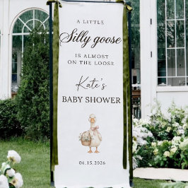 Silly Goose Baby Shower Banner, Personalized Goose Spandoek