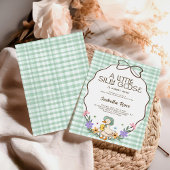 Silly Goose Baby Shower Green Gingham Neutral Kaart