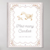 Silly Goose Baby Shower Guess How Many Candies Poster (Voorkant)