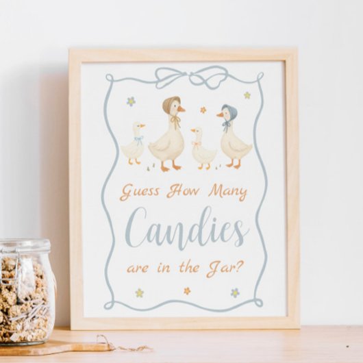 Silly Goose Baby Shower Guess How Many Candies Poster
