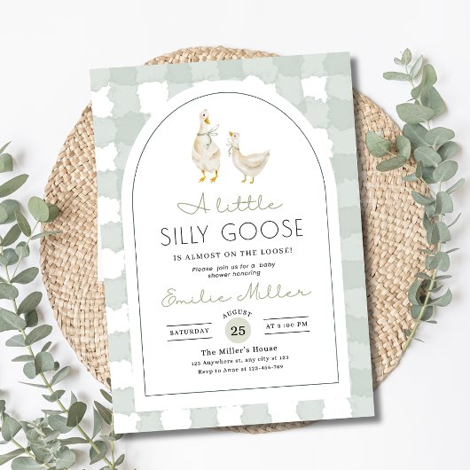 Silly Goose Baby Shower Invitation, Gender Neutral Kaart